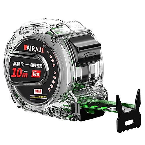 Chaies Maßband 10m, Doppelseitiges Massband Mit Transparentem Gehäuse, Professional Measuring Tape, Metrische Messung, Bandmaß Mit Aufrollsystem von Chaies