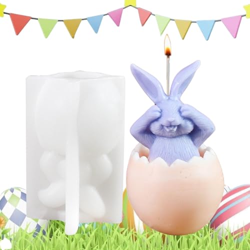 Chaies Ostern Silikonformen, Osterhasen Silikonform | Niedliche Hasenei-Kerzenform, handgefertigte Silikon-Ei-Kerzenformen, Kerzenformen für die von Chaies