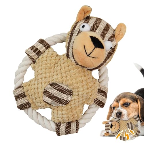 Chaies Quietschspielzeug für Hunde aus Seil, Quietschspielzeug für Hunde - Geknotetes Seilspielzeug Quietschspielzeug - Interaktives Hundespielzeug, Kauspielzeug aus Baumwollseil für aggressive Kauer, von Chaies