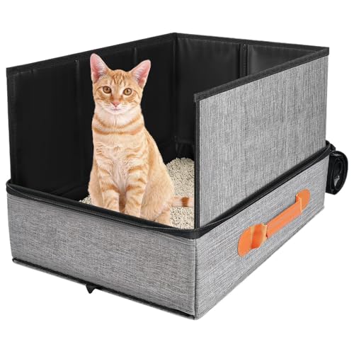 Chaies Reise Katzenklo, Faltbare Katzentoilette Mit Deckel Für Katzen, Mit Reißverschluss Transportbox Stabile Bodenschale Für Stubenreinheit Indoor Flugzeug Auto Camping Hotel Chaies Reise Katzenklo, Faltbare Katzentoilette Mit Deckel Für Katzen, Mit Reißverschluss Transportbox Stabile Bodenschale Für Stubenreinheit Indoor Flugzeug Auto Camping Hotel von Chaies