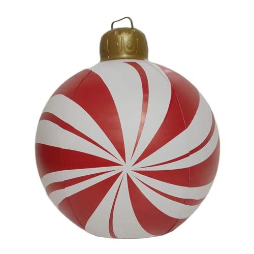 Chaies Riesiger aufblasbarer Weihnachtskugel, aufblasbare Weihnachtskugel – große aufblasbare Weihnachtskugel von 24 Zoll – aufblasbare Weihnachtskugeln für Weihnachtsbaum, Hof, Rasen, Terrasse von Chaies