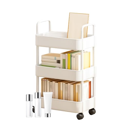 Chaies Rollwagen mit Rädern, Rollwagen, Bücherwagen, 3/4 Ebenen, mit Griff und Rollen, multifunktionaler Aufbewahrungswagen für Küche, Chaies Rollwagen mit Rädern, Rollwagen, Bücherwagen, 3/4 Ebenen, mit Griff und Rollen, multifunktionaler Aufbewahrungswagen für Küche, von Chaies