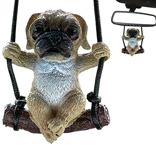 Chaies Schaukel-Hunde-Hängeornament für Auto | Niedlicher Bulldoggen-Mops-Autoanhänger für den Innenraum - Charm-Dekoration mit französischer Bulldogge, einfache Installation, lindert visuelle von Chaies