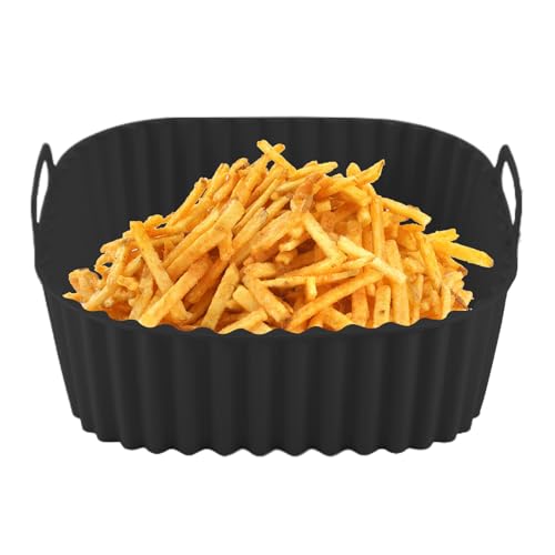 Chaies Silicone Fritteusenkorb | Quadratische Heißluftfritteuse Backform - Antihaft-Backblech Küchengeschirr Zum Backen Von Kuchen Pizza von Chaies