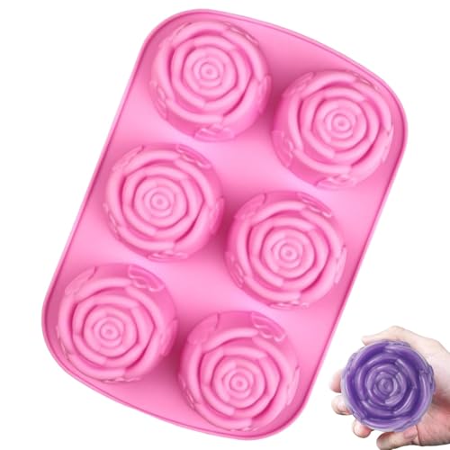 Chaies Silikon Rosenform, Rosenform Silikon - Seifensilikonform | 6 Hohlräume Funktion von Easy Flower Form Form Tablett, Geschirrspüler, sichere Dekorationsform für von Chaies