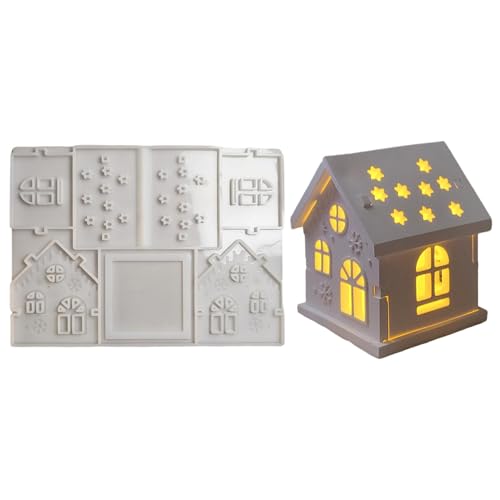 Chaies Silikonform in Hausform, Kerzenform für Haus | Silikonform Art House, Weihnachtsformen aus Silikon für Kerzenhalter, für Handwerker, Hausdekoration von Chaies