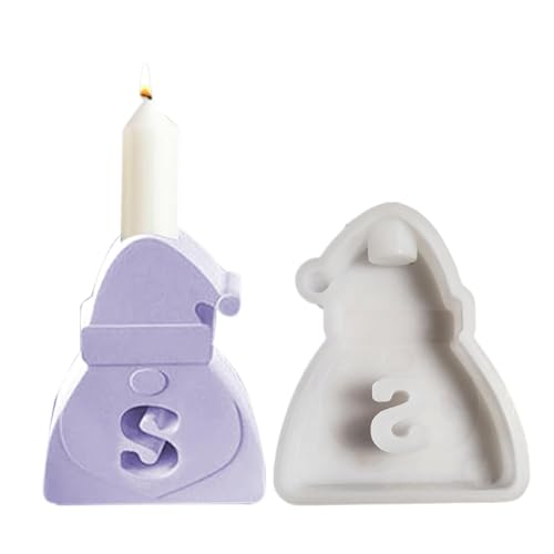 Chaies Silikonkerzenform Weihnachten Silikonform | Weihnachtsmann-Harz-Kerzenform | Wiederverwendbarer Kerzenhalter mit leicht zu lösenden Buchstaben für Seife und Kuchen, Weihnachtsornamente von Chaies