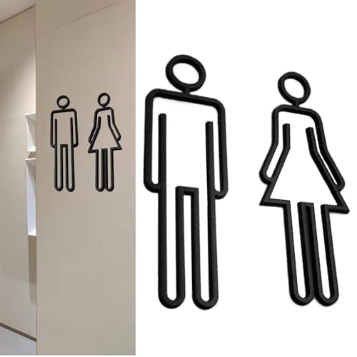 Chaies Toilettenschilder, Bad-Deko Schilder | Selbstklebendes Badezimmerwandbild | Männliches und Weibliches Toilettenschild | Moderne Toilettensymbole für das Zentrum Chaies Toilettenschilder, Bad-Deko Schilder | Selbstklebendes Badezimmerwandbild | Männliches und Weibliches Toilettenschild | Moderne Toilettensymbole für das Zentrum von Chaies