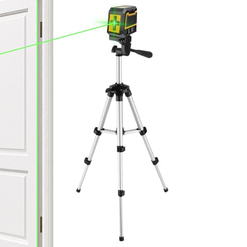 Chaies Verstellbare Kreuzlinien Wasserwaage - Präziser Innenbereich Kreuzlinienlaser mit Stativ - Schnellaufbau-Set Zur Installation An Fenstern, Wänden, Schränken Und Im Garten, Für Innen- Und von Chaies