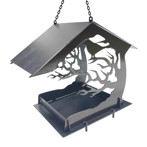 Chaies Vogelfutterstation für Garten, Vogelfutterstation aus Metall – große Vogelfutterstationen aus robustem Metall, Eichhörnchensicher | Multifunktionales und robustes Vogelfutterhaus für Vögel Chaies Vogelfutterstation für Garten, Vogelfutterstation aus Metall – große Vogelfutterstationen aus robustem Metall, Eichhörnchensicher | Multifunktionales und robustes Vogelfutterhaus für Vögel von Chaies