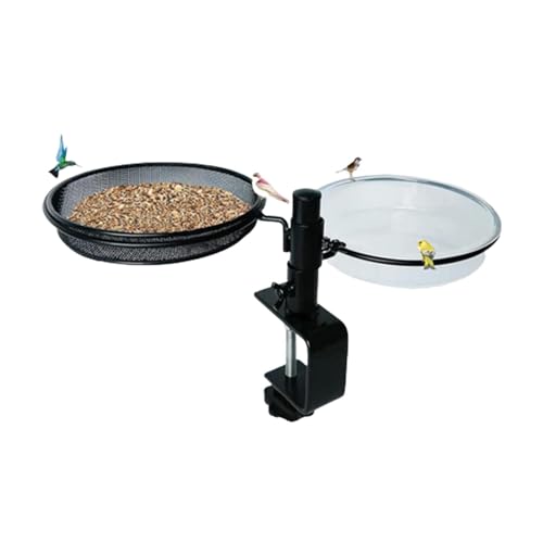Chaies Vogelfutterstation mit Klemme für Leibwächter, Vogelfutterstation für Brückengeländer, verstellbare Wasserschale für Vögel, montiert auf der Brücke, um 360 Grad drehbare Futterstation Chaies Vogelfutterstation mit Klemme für Leibwächter, Vogelfutterstation für Brückengeländer, verstellbare Wasserschale für Vögel, montiert auf der Brücke, um 360 Grad drehbare Futterstation von Chaies