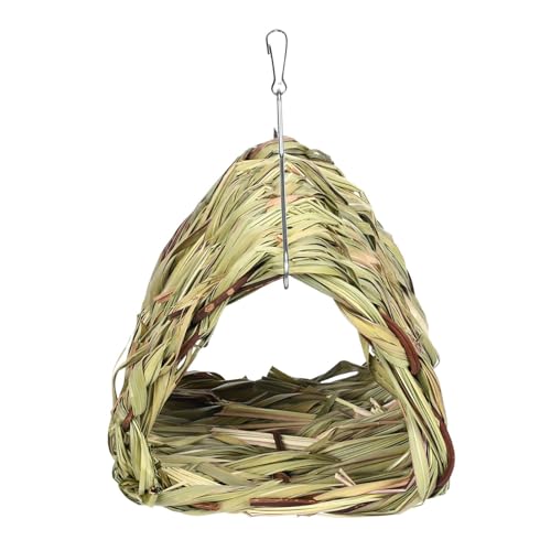 Chaies Vogelnest zum Aufhängen, Vogelnest für Käfig – Vogelnest in Dreiecksform, , handgewebt | Hängematte aus Naturrattan, multifunktionales Schlafbett mit Metallhaken für Chaies Vogelnest zum Aufhängen, Vogelnest für Käfig – Vogelnest in Dreiecksform, , handgewebt | Hängematte aus Naturrattan, multifunktionales Schlafbett mit Metallhaken für von Chaies