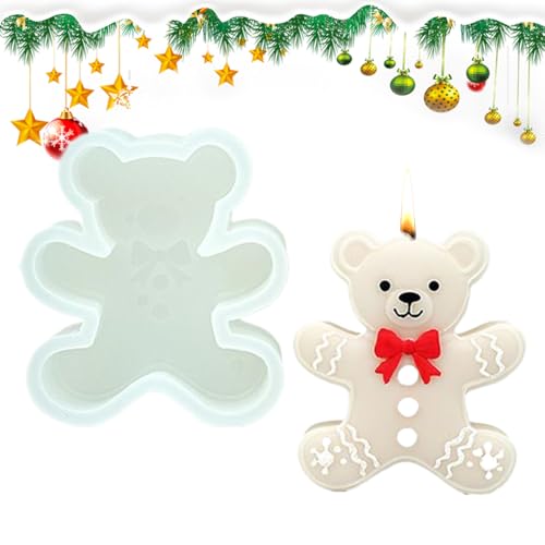 Chaies Weihnachts Silikonformen | Fondant Bärenform | Einfache Entformung Nicht Klebende Silikonform Handwerkzeuge Zum Backen Seife Kerze Schokolade Cupcake Deko Fondant von Chaies