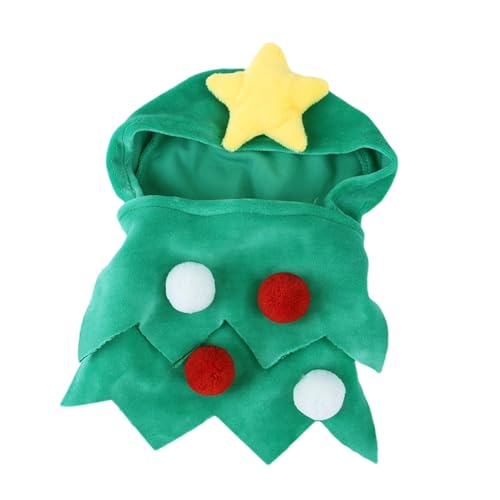 Chaies Weihnachtskostüm für Hunde, warme Weihnachtskleidung für Hunde – Weihnachts-Kapuzenpullover für Hunde und Katzen mit Hut | warme Kleidung für Haustiere, hautfreundlich, Outfit von Chaies