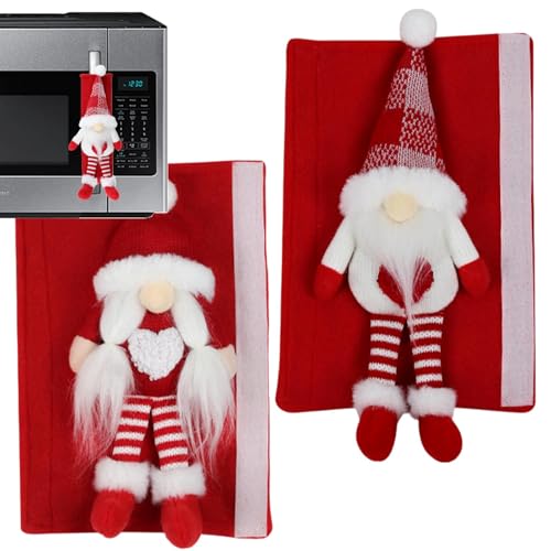 Chaies Weihnachtsschrank-Griffabdeckungen, Weihnachts-Kühlschrank-Griffabdeckungen | Set mit 2 schwedischen Tomte Küchengeräte-Griffabdeckungen | entzückende Gerätegriffabdeckungen von Chaies