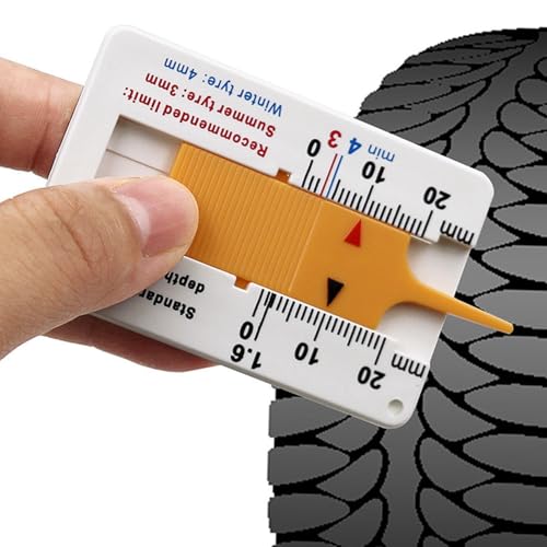 Chaies Werkzeug zur Messung der Reifenprofiltiefe, Reifentiefenmesser - 0-20 mm Reifenprofilprüfer | Genaues Messwerkzeug für die Reifenprofiltiefe, leicht ablesbares Messgerät für Autos, LKWs und von Chaies