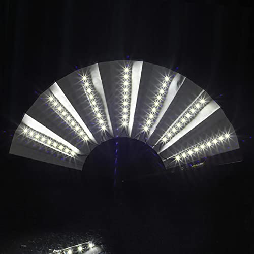 Faltbarer -Fächer Mit Licht, Batteriebetriebene Led Großer Faltventilator - Großer Faltbarer Fächer Für Raves, Performance-Show- -Fan, Tanz-Fan, Faltventilator Handfaltventilator Handfächer von Chaies
