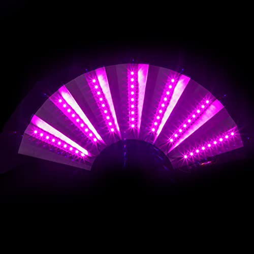 Faltbarer -Fächer Mit Licht, Batteriebetriebene Led Großer Faltventilator - Großer Faltbarer Fächer Für Raves, Performance-Show- -Fan, Tanz-Fan, Faltventilator Handfaltventilator Handfächer von Chaies