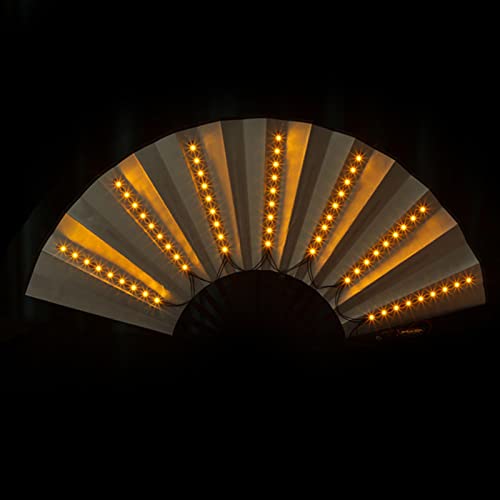 Faltbarer -Fächer Mit Licht, Batteriebetriebene Led Großer Faltventilator - Großer Faltbarer Fächer Für Raves, Performance-Show- -Fan, Tanz-Fan, Faltventilator Handfaltventilator Handfächer von Chaies