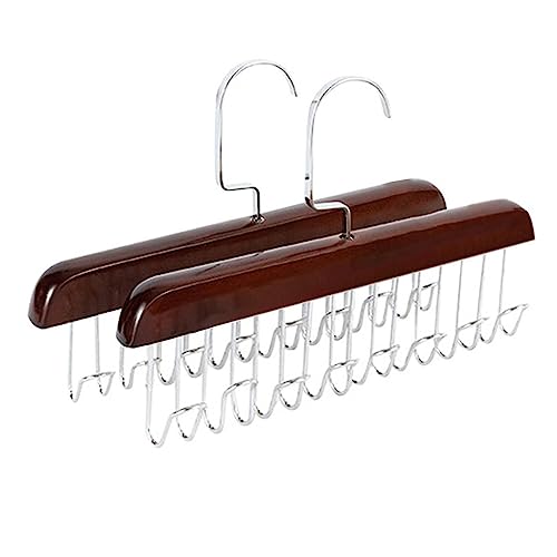 Hölzerner Gürtelhalter, Gürtelhalter Kleiderschrank, 2 Stück Garderobe Mit Mehreren Haken, Gürtelaufhänger Aus , 360° Drehbar, Gürtelhaken, Krawattenaufhänger Mit Mehreren Haken Für Schals, Krawat von Chaies