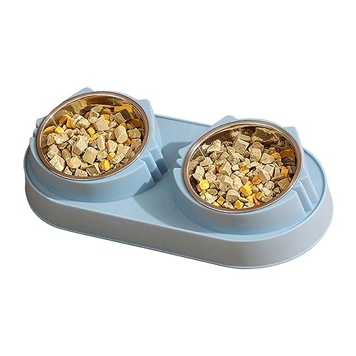 Katzennapf Erhöht, Fressnapf Katze, Katzenfutter 15 ° Kippbare Katzennäpfe Doppelter Futternapf Katze Neigung Futternapf Nicht Verschüttet Und rutschfeste Fressnapf Für Katze Welpe Futter Und Wass von Chaies