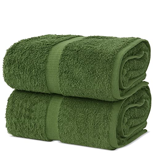 Chakir Turkish Linens Hotel & Spa Qualität, Premium Baumwolle türkische Handtücher (89,9 x 178,8 cm, Jumbo-Badetücher – Moos) von Chakir Turkish Linens