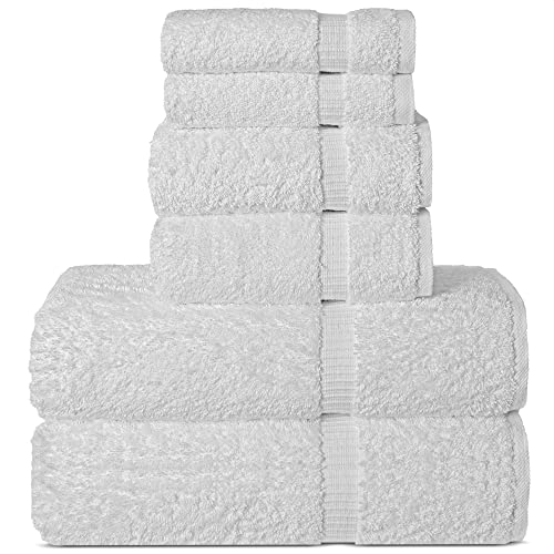 Chakir Turkish Linens Luxuriöses 6-teiliges Handtuch-Set aus türkischer Baumwolle in Spa- und Hotelqualität (2 x Badetücher, 2 x Handtücher, 2 x Waschlappen) von Chakir Turkish Linens