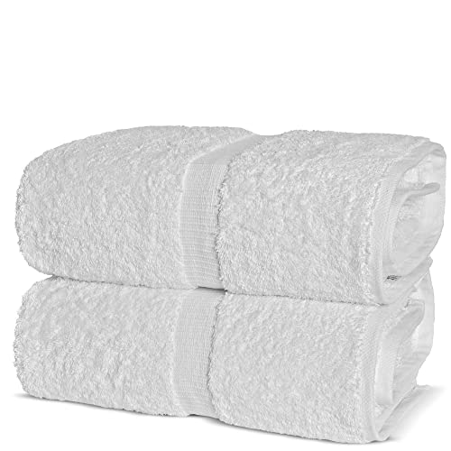 Chakir Turkish Linens Luxus-Spa- und Hotel-Qualität, hochwertiges türkisches Handtuch-Set (2-teiliges Badetuch-Set (88,9 x 177,8 cm), weiß) von Chakir Turkish Linens