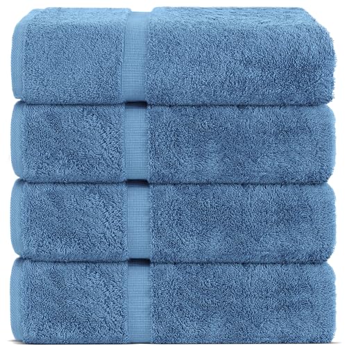 Chakir Turkish Linens Wedgewood Luxus-Badetuch aus türkischer Baumwolle, 4 Stück von Chakir Turkish Linens