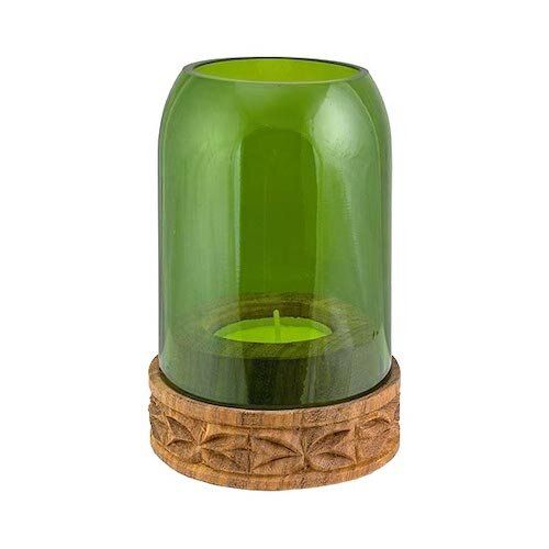 Recycling Windlicht - Mkongo Grün & Klar - Weinflasche - Chako Zanzibar von Chako Zanzibar