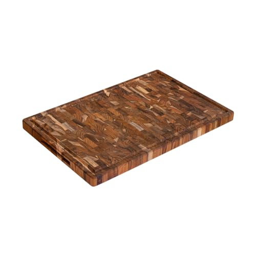 Chakra Squared - XXL Schneidebrett aus Brasilianischem Teak Hartholz | 58 x 38 x 3.2 cm | Mit Saftrillen, Tragegriffen und Anti-Rutsch Füßen | FSC Zertifiziert | 100% Nachhaltig Chakra Squared - XXL Schneidebrett aus Brasilianischem Teak Hartholz | 58 x 38 x 3.2 cm | Mit Saftrillen, Tragegriffen und Anti-Rutsch Füßen | FSC Zertifiziert | 100% Nachhaltig von Chakra Squared