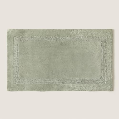 Chakra Adalle Badematte, 70 x 130 cm, Grün, natürliche Bambus- und Baumwollmischung, weiches und rutschfestes Design, bringt Frische in Ihr Zuhause von Chakra