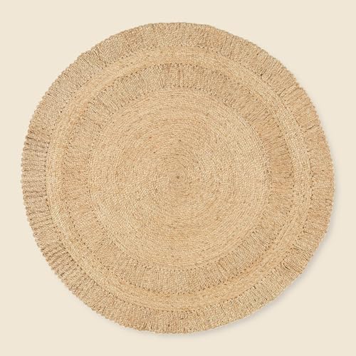 Chakra Rise Kilim, 100% Jutematerial, langlebiger, gewebter Heimdekorationsteppich, leicht und natürlich für Wohnräume im modernen Stil von Chakra