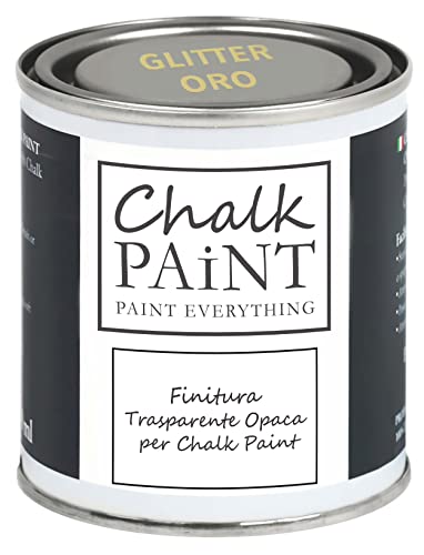 CHALK PAINT "Glitter ORO" für alle Oberflächen - 250ml Matte Farbe auch für Möbel aus Holz & Wände - Holzfarbe und Möbelfarbe für Innen & Außenbereich von Chalk PAiNT PAINT EVERYTHING