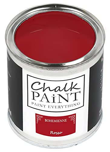 Chalk Paint Everything® Rosso Kreidefarbe Wasserbasis für Alle Oberflächen einfach zu verarbeiten ohne schlechten Geruch - Chalk Paint Extra Matt (750 ml) von Chalk PAiNT PAINT EVERYTHING