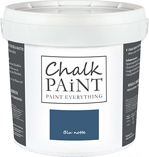 Chalk Paint Everything® Blu notte Kreidefarbe Wasserbasis für Alle Oberflächen einfach zu verarbeiten ohne schlechten Geruch - Chalk Paint Extra Matt (5 Liter) von Chalk PAiNT PAINT EVERYTHING