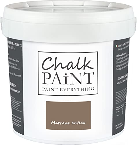 Chalk Paint Everything® Marrone Antico Kreidefarbe Wasserbasis für Alle Oberflächen einfach zu verarbeiten ohne schlechten Geruch - Chalk Paint Extra Matt (5 Liter) von Chalk PAiNT PAINT EVERYTHING