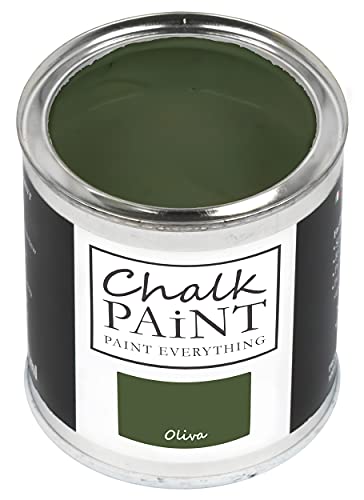 Chalk Paint Everything® Oliva Kreidefarbe Wasserbasis für Alle Oberflächen einfach zu verarbeiten ohne schlechten Geruch - Chalk Paint Extra Matt (750 ml) von Chalk PAiNT PAINT EVERYTHING