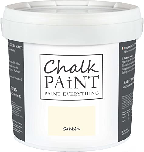 Chalk Paint Everything® Sabbia Kreidefarbe Wasserbasis für Alle Oberflächen einfach zu verarbeiten ohne schlechten Geruch - Chalk Paint Extra Matt (5 Liter) von Chalk PAiNT PAINT EVERYTHING