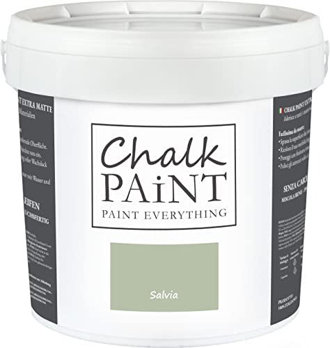 Chalk Paint Everything® Salvia Kreidefarbe Wasserbasis für Alle Oberflächen einfach zu verarbeiten ohne schlechten Geruch - Chalk Paint Extra Matt (5 Liter) von Chalk PAiNT PAINT EVERYTHING