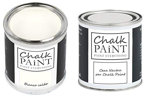 Chalk Paint Warmweiß & Wachs - Fertig-Set (250 ml + 250 ml) von Chalk PAiNT PAINT EVERYTHING