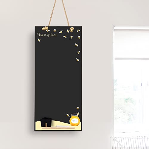 Chalkboards UK Honey Bees Kreidetafel mit Seil/Tablett und Kreide, Holz, Schwarz, 60 x 26,5 x 1 cm Chalkboards UK Honey Bees Kreidetafel mit Seil/Tablett und Kreide, Holz, Schwarz, 60 x 26,5 x 1 cm von Chalkboards UK
