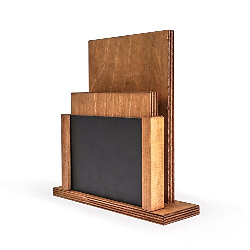 Chalkboards UK Premium Menühalter und Kreidetafel, Holz, Schwarz/Rustikales Braun, 20 x 15.9 x 5 cm von Chalkboards UK