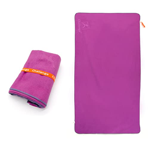 Challenge Mikrofaser Handtuch 150 x 80 cm schnelltrocknendes Sporthandtuch mit Einer Schlaufe zum Aufhängen oder Einrollen, ideal für Fitnessstudio von Challenge