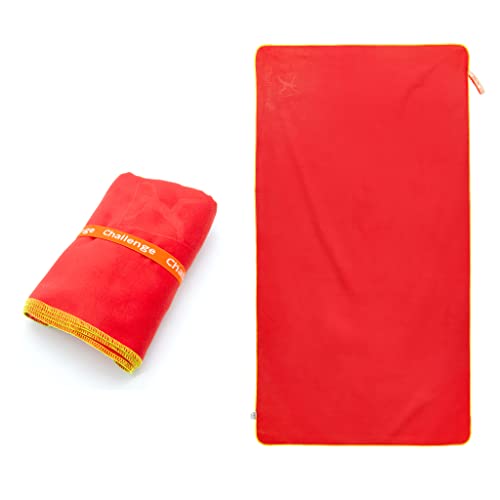 Challenge Mikrofaser Handtuch 150 x 80 cm schnelltrocknendes Sporthandtuch mit Einer Schlaufe zum Aufhängen oder Einrollen, ideal für Fitnessstudio von Challenge