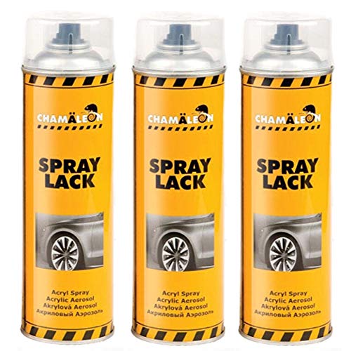 1K SPRAY SPRAYLACK 3 x 500ml KLARLACK REPARATUR ACRYL HS LACK SPOT CHAMÄLEON von Chamäleon