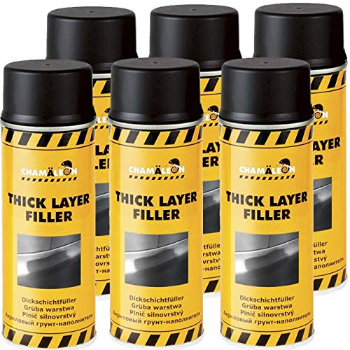 Chamäleon 1K DICKSCHICHTFÜLLER 400ml Spray FÜLLER Thick Layer GRUNDIERUNG (Schwarz, 6) von Chamäleon