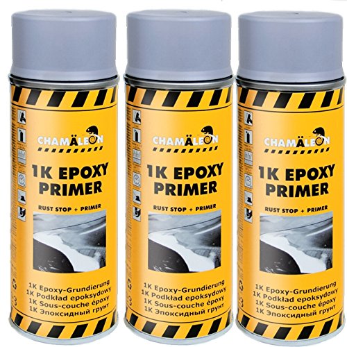 Chamäleon 400ml 1K Grau Epoxy Primer GRUNDIERUNG Spray KORROSIONSSCHUTZ (6) von Chamäleon