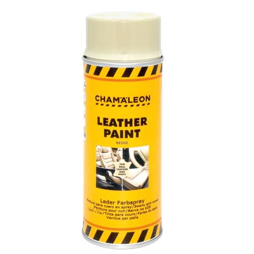Chamäleon Lederfarbspray Lederfarbe Schwarz Grau Beige 400ml Echtleder Lederspray Spray Leder Kunstleder (Beige) von Chamäleon