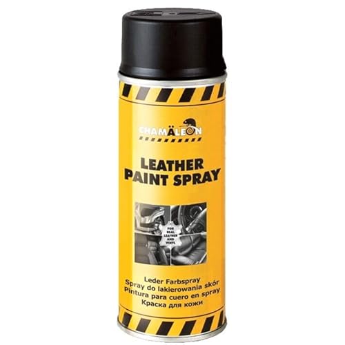 Chamäleon Lederfarbspray Lederfarbe Schwarz Grau Beige 400ml Echtleder Lederspray Spray Leder Kunstleder (Schwarz) von Chamäleon